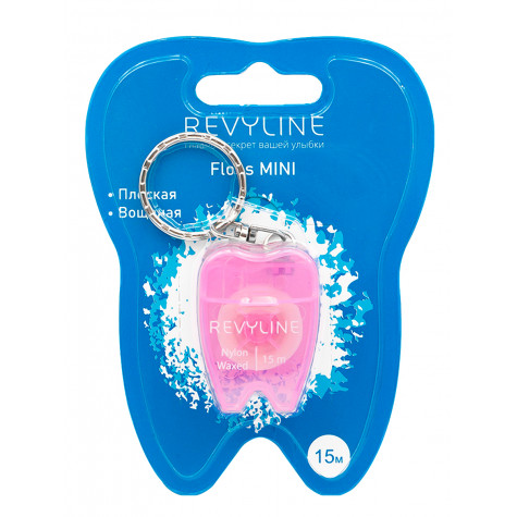 Зубная нить вощеная Revyline floss mini, 15 m, розовая